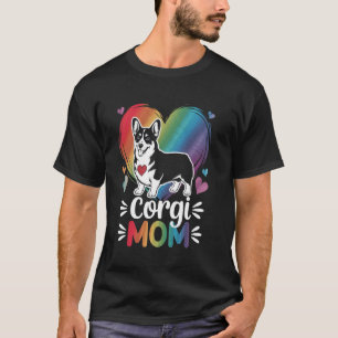 Camiseta Corgi Mãe Colorida com Coração Grande - Amor Corg