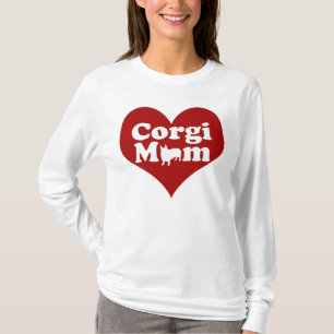 Camiseta Corgi Mãe Coração Vermelha