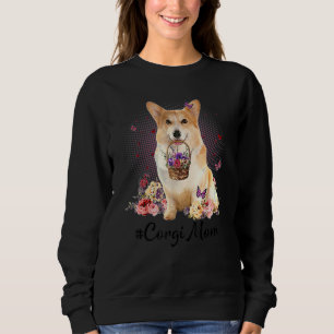 Camiseta Corgi, Mãe Flor, Dia de as mães Feliz, Cachorro