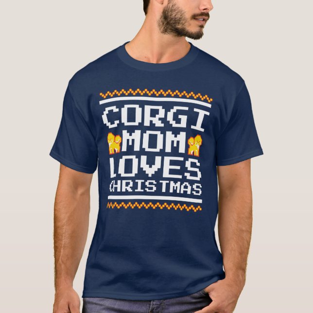 Camiseta Corgi Mãe Natal Cão Festivo Dom presente (Frente)