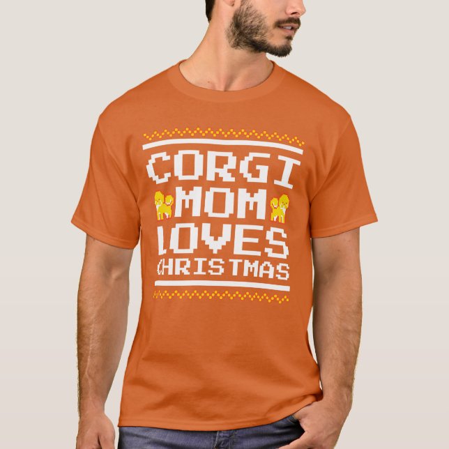 Camiseta Corgi Mãe Natal Cão Festivo Dom presente (Frente)