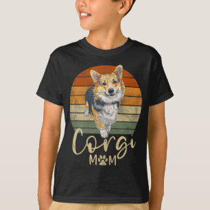 Camiseta Corgi Mãe Retro Sunset Corgi Dog Mama