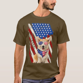 Camiseta Corgi Mama American Flag 4 de julho Corgi Lov
