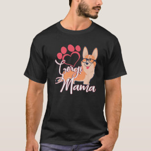 Camiseta Corgi Mama Cachorro Lover Cute Paw Heart