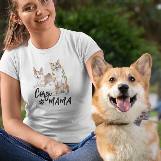 Camiseta Corgi Mama Cute Watercolor cão (Criador carregado)