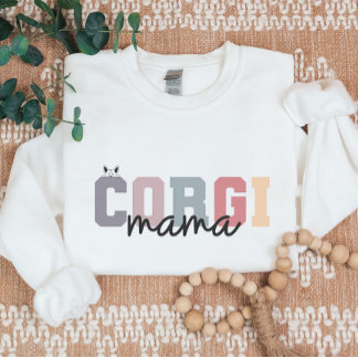 Camiseta Corgi Mama Dog Retro College Style Personalizado