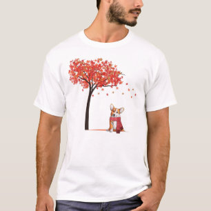 Camiseta Corgi Maple Tree Dia de Ação de Graças Cachorro Ca
