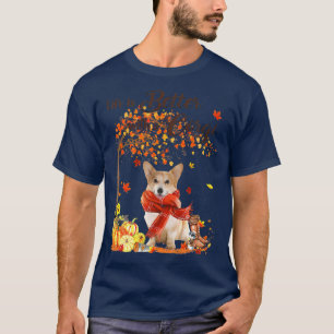Camiseta Corgi Maple Tree Dia de Ação de Graças Cachorro Fa