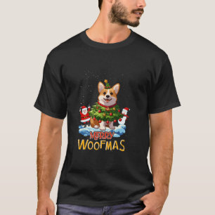 Camiseta Corgi Merry Christmas Tree Lights Dog X Mas Dogs L