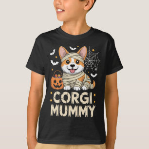 Camiseta Corgi Mummy Dia de as Bruxas engraçado Dog Figurum