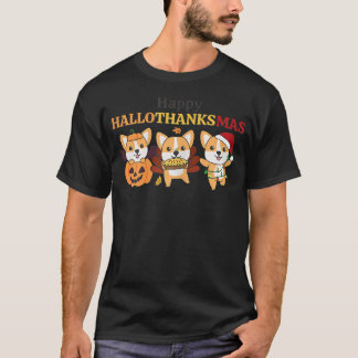 Camiseta Corgi Natal Halloween Feliz