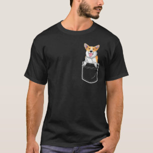 Camiseta Corgi no bolso da frente...