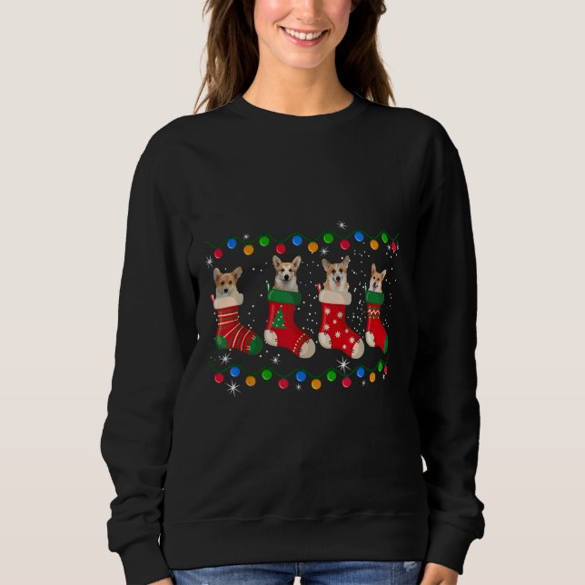 Camiseta Corgi No Natal Da Meias (Frente)