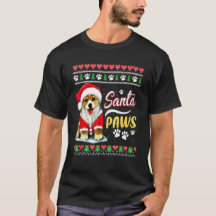 Camiseta Corgi Papai Noel Patas Natal Alegre Roupas de Nata