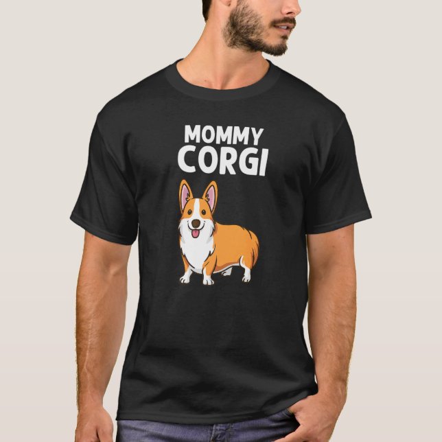 Camiseta Corgi Para Mulheres Mamãe Welsh Corgi (Frente)