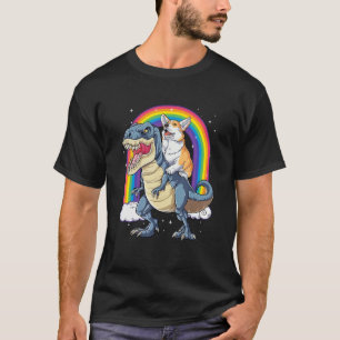Camiseta Corgi Riding Dinosaur rex Boys Girls Space Galaxy