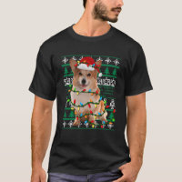Corgi Santa Hat Luz Natal Feia
