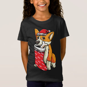 Camiseta Corgi Santa Hat Natal Pajama Cachorro Cachorro Cac