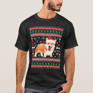 Camiseta Corgi Santa Hat Ugly Christmas Sweater Corgi
