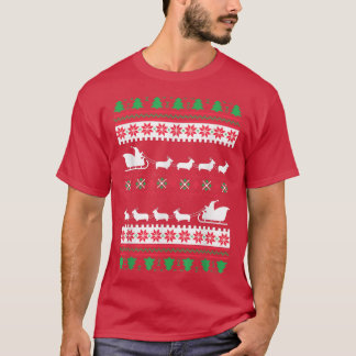 Camiseta Corgi Santas Reindeer Christmas Ugly