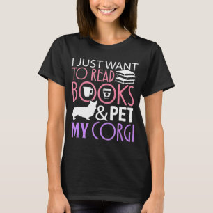 Camiseta Corgi Schnauzer Lendo Cachorro Lendo Teto