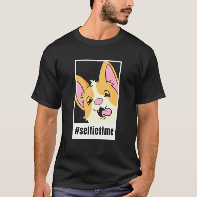 Camiseta Corgi Selfie Animal Selfietime Cachorro (Frente)
