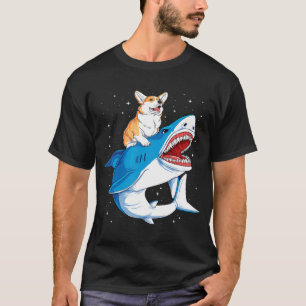 Camiseta Corgi Shark T Kids Boys Men Space Galaxy Jawsome