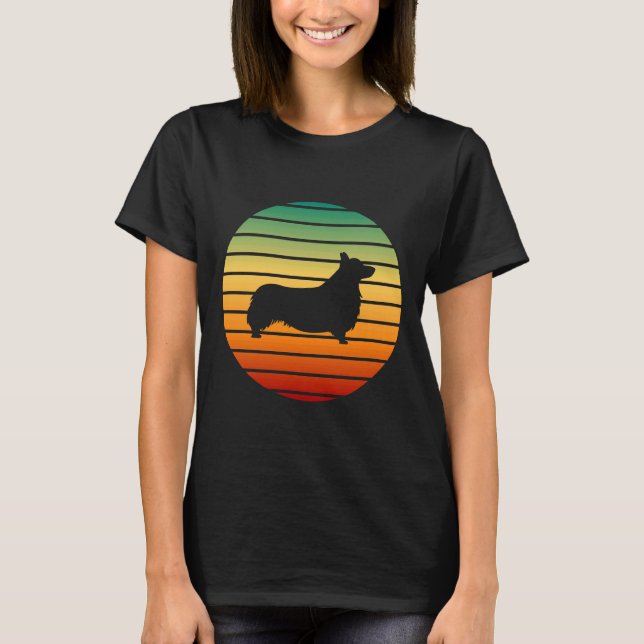 Camiseta Corgi Silhouette Retro Vintage (Frente)