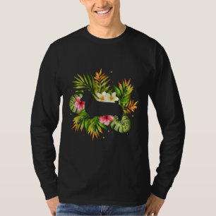 Camiseta Corgi Silhouette Tropical Leaves 740