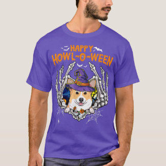 Camiseta Corgi Skeleton Heart Happy Howleen Costume
