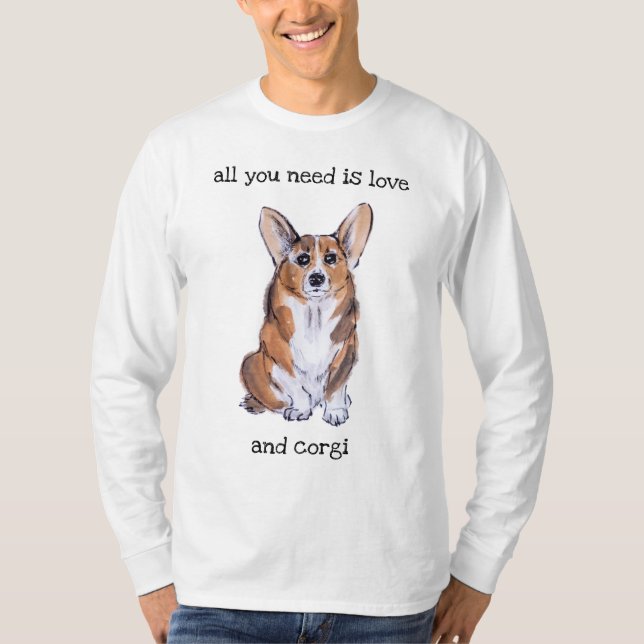 Camiseta Corgi sumie e aquarela (Frente)