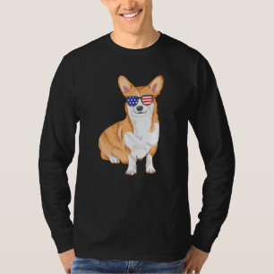 Camiseta Corgi Sunglass American Flag og