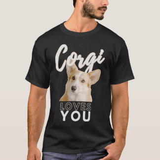 Camiseta Corgi Te Ama Pele Certa Quente E Contraste Preto