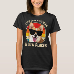 Camiseta Corgi, tenho amigos em baixo lugar, Cachorro Vinta