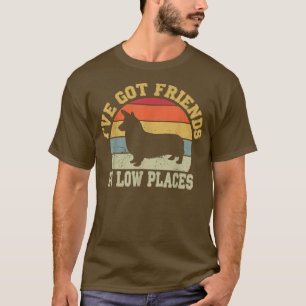 Camiseta Corgi, tenho amigos em baixo lugar, Cachorro Vinta