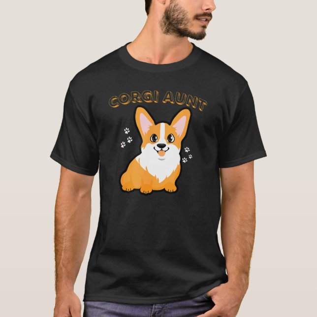 Camiseta Corgi Tia Corgi Cachorro E Puppy (Frente)