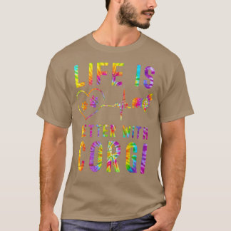 Camiseta Corgi Tie Dye Heartbeat Hippie Dog Costume