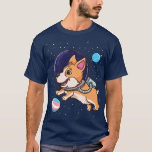 Camiseta Corgi Transgênero No Orgulho Trans Espacial1333