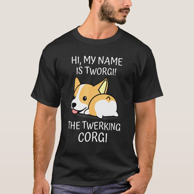 Camiseta Corgi Twerk Twerking Dog Breed Diversão (Frente)