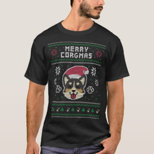 Camiseta Corgi Ugly Christmas Sweater
