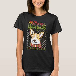 Camiseta Corgi Ugly Christmas Sweet Feliz Woofmas Dog Pun