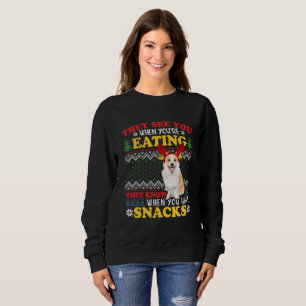 Camiseta Corgi Ugly Christmas They See You're Eating Xmas