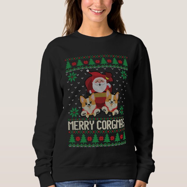 Camiseta Corgi Ugly Sweater Xmas (Frente)