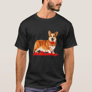 Camiseta Corgi Valentines Day Dog Dad Dog Mom Flowers