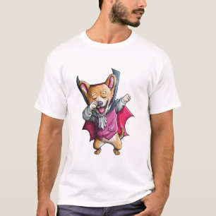 Camiseta Corgi Vampiro Dançando Corgi Fofo de Halloween Eng