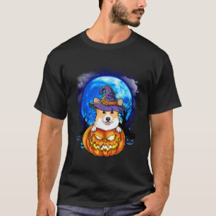 Camiseta Corgi Witch Hat Pumpkin Assusta Cachorros de Hallo