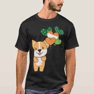 Camiseta Corgi With Ireland Balloons Cute Animals For Happi