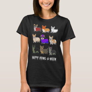 Camiseta Corgis Dog Halloween Happy Howe entre o Cachorro B