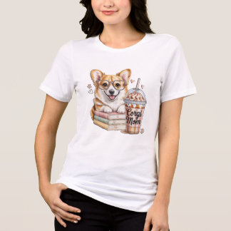 Camiseta Corgis Livros e Café Gelado para Cachorro