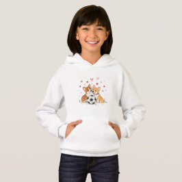 Camiseta Corgis with soccer ball for Valentine's Day